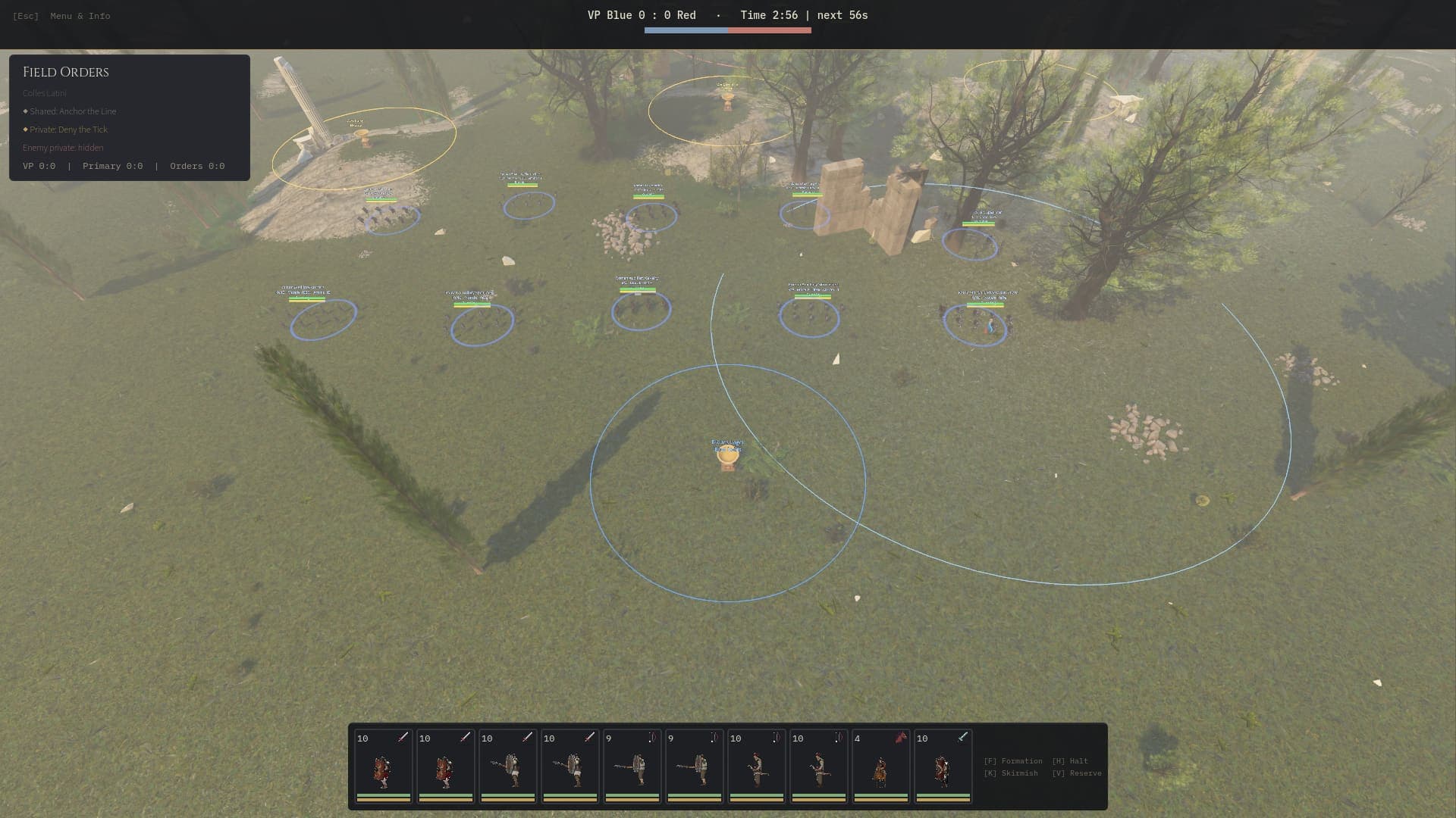 Real gameplay: commanding ten regiments on Colles Latini